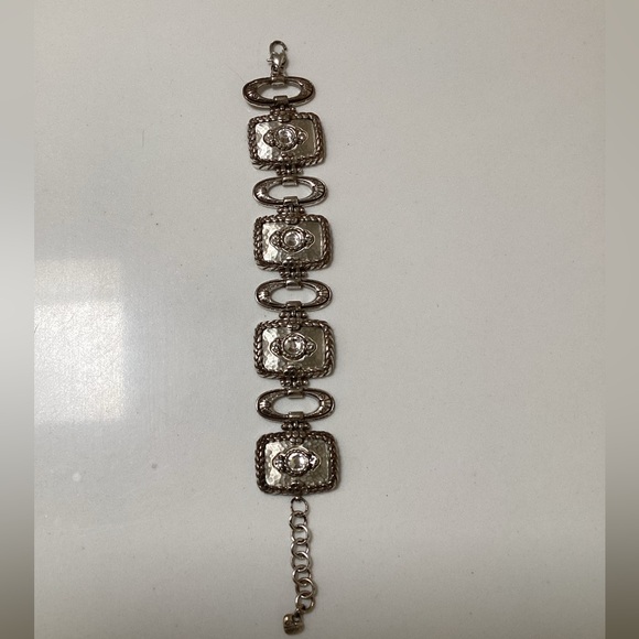 Brighton Retired Garadriel Brushed Silver Swarovski Crystal Link Bracelet - Picture 3 of 5